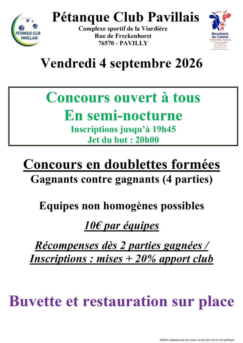 Ouvert à tous Pavilly le 4 septembre