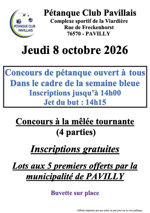 Concours de pétanque dans le cadre de la semaine bleue
