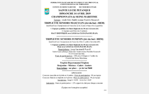 CHAMPIONNAT COMITE TRIPLETTE HOMME + TRIPLETTE FEMININE