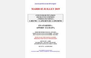 CONCOURS DOUBLETTE 1 JEUNE + 1 ANCIEN