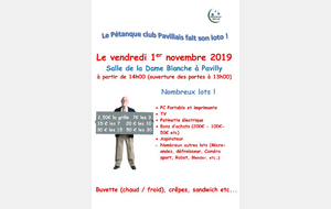 Loto du PCP : vendredi 1er novembre 2019