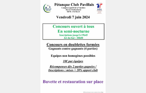 Ouvert à tous semi nocturne au Pétanque Club Pavillais
