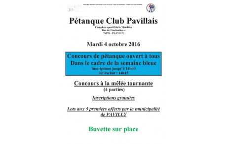 Ouvert à tous à la mêlée dans le cadre de la semaine bleue mardi 4 octobre