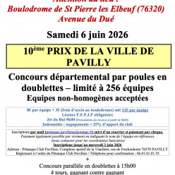 Prix de la ville de Pavilly en doublettes le 6 juin